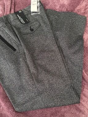 Lane Bryant Heather Gray Knit Straight Trousers